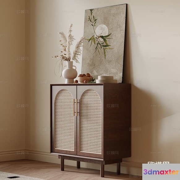 Mid-Century Modern Sideboard 3D Model - 12956 - VRAY Render