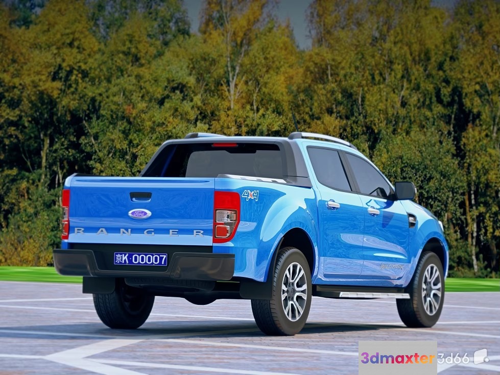 Blue Ford Ranger 3D Model - 19276 - VRAY Render