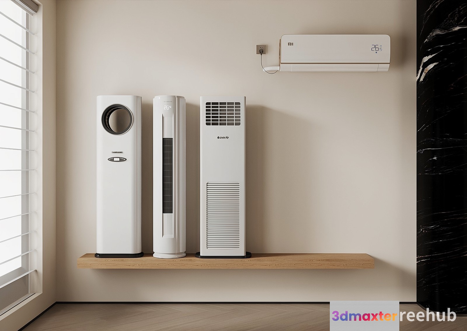 White Air Conditioning Units 3D Model - 20894 - VRAY Render