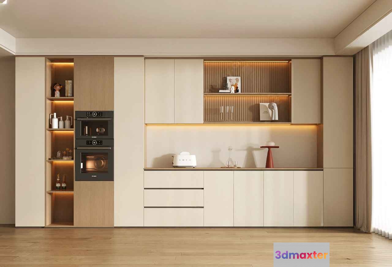 Modern Kitchen Area 3D Model - 166 - VRAY Render