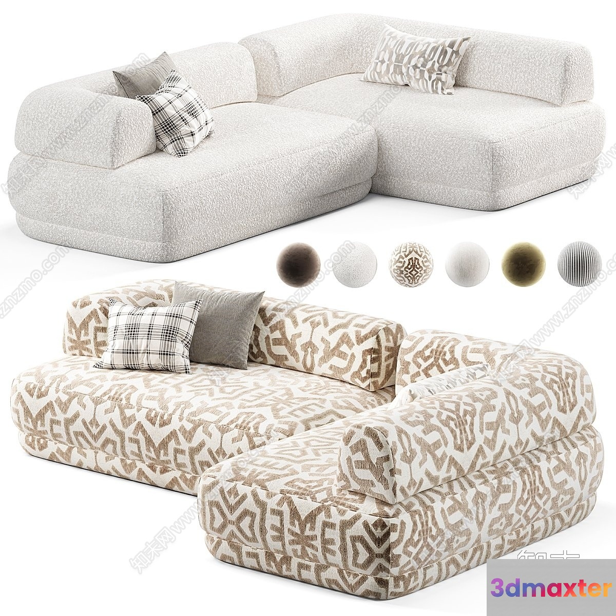 Modern Sectional Sofa 3D Model - 13763 - VRAY Render