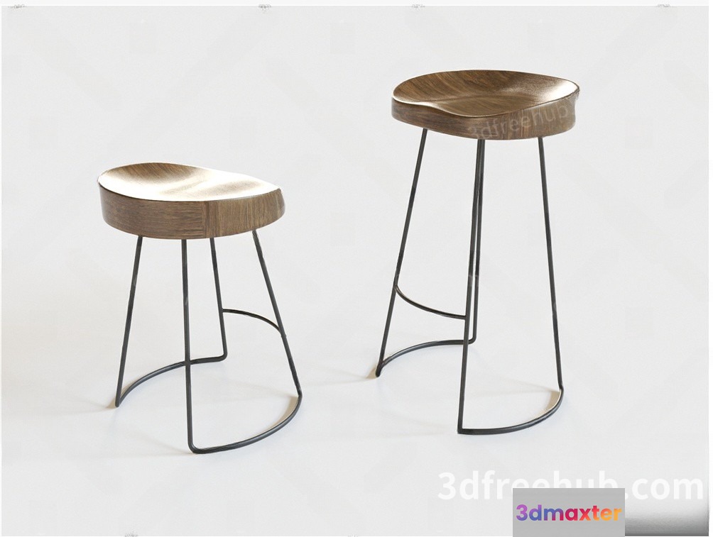 A Pair Of Stools 3D Model - 21811 - VRAY Render