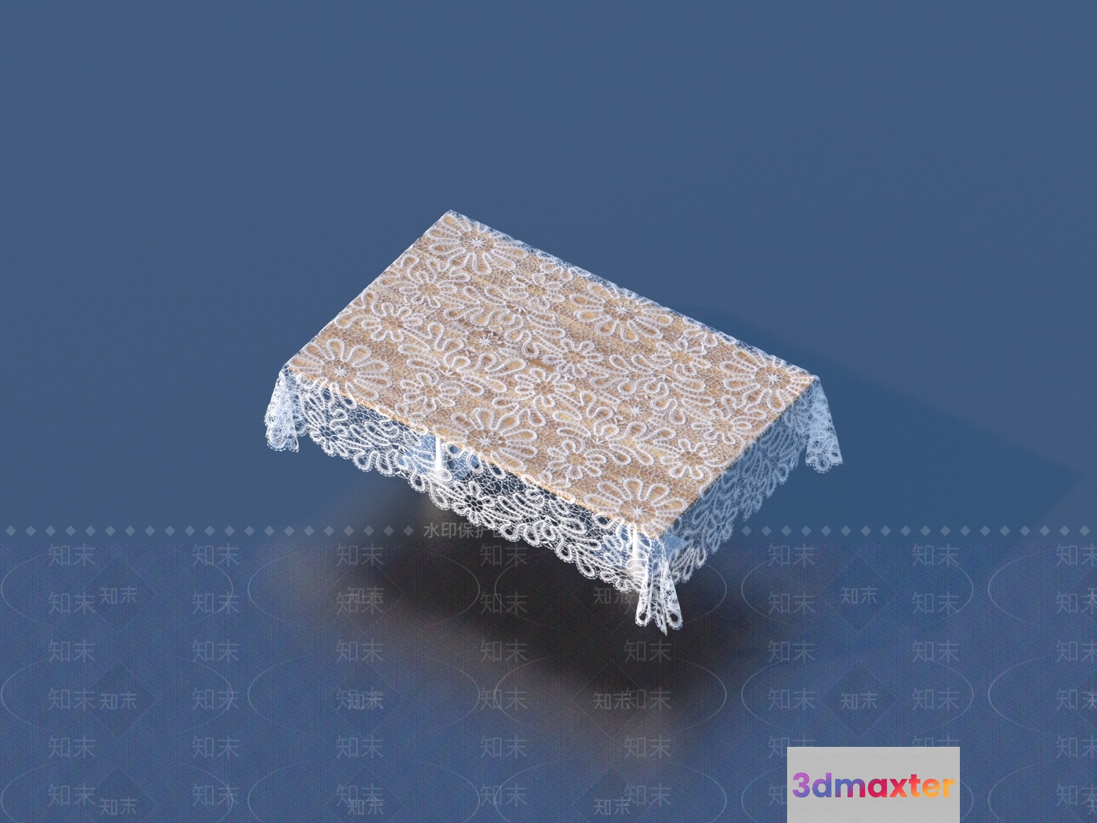 A Beige Lace Tablecloth 3D Model - 16808 - VRAY Render