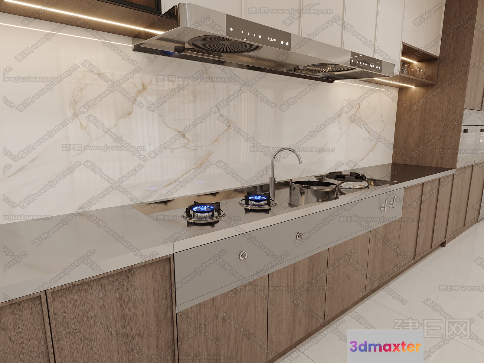 A Modern Kitchen 3D Model - 3046 - CORONA Render