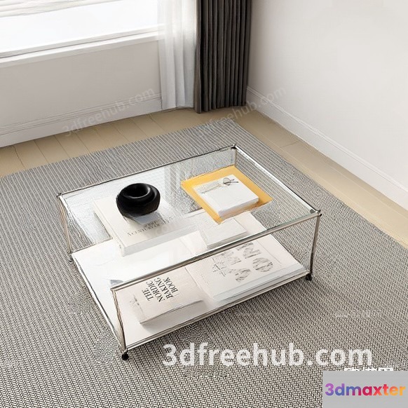 A Glass Coffee Table 3D Model - 22924 - VRAY Render