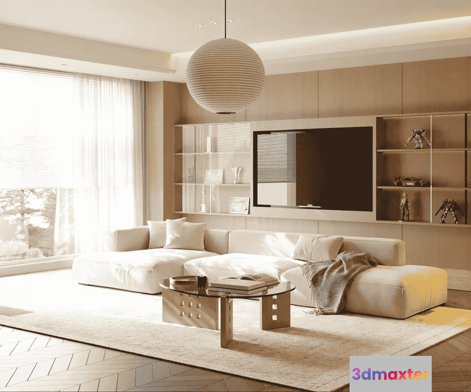 Modern Living Room 3D Model - 11368 - VRAY Render