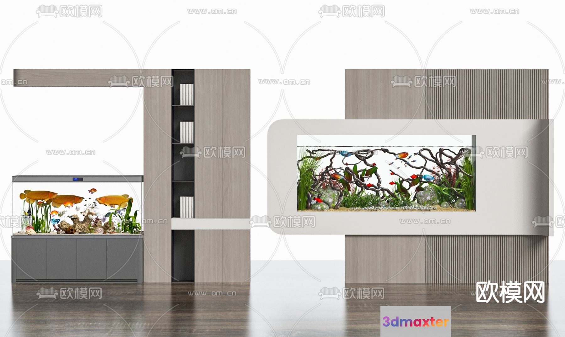 Modern Home Aquarium 3D Model - 2690 - VRAY Render