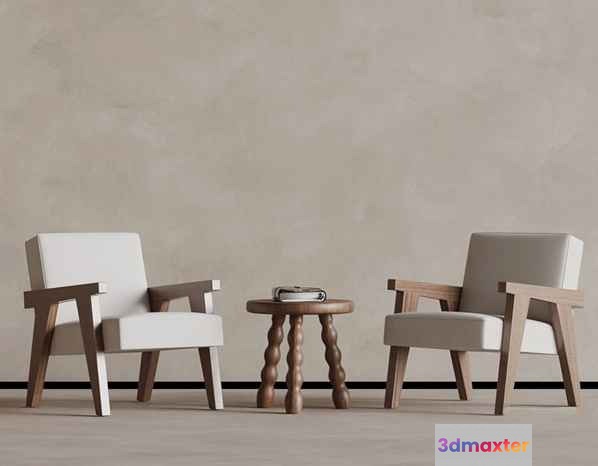 Two Modern Chairs 3D Model - 8972 - VRAY Render