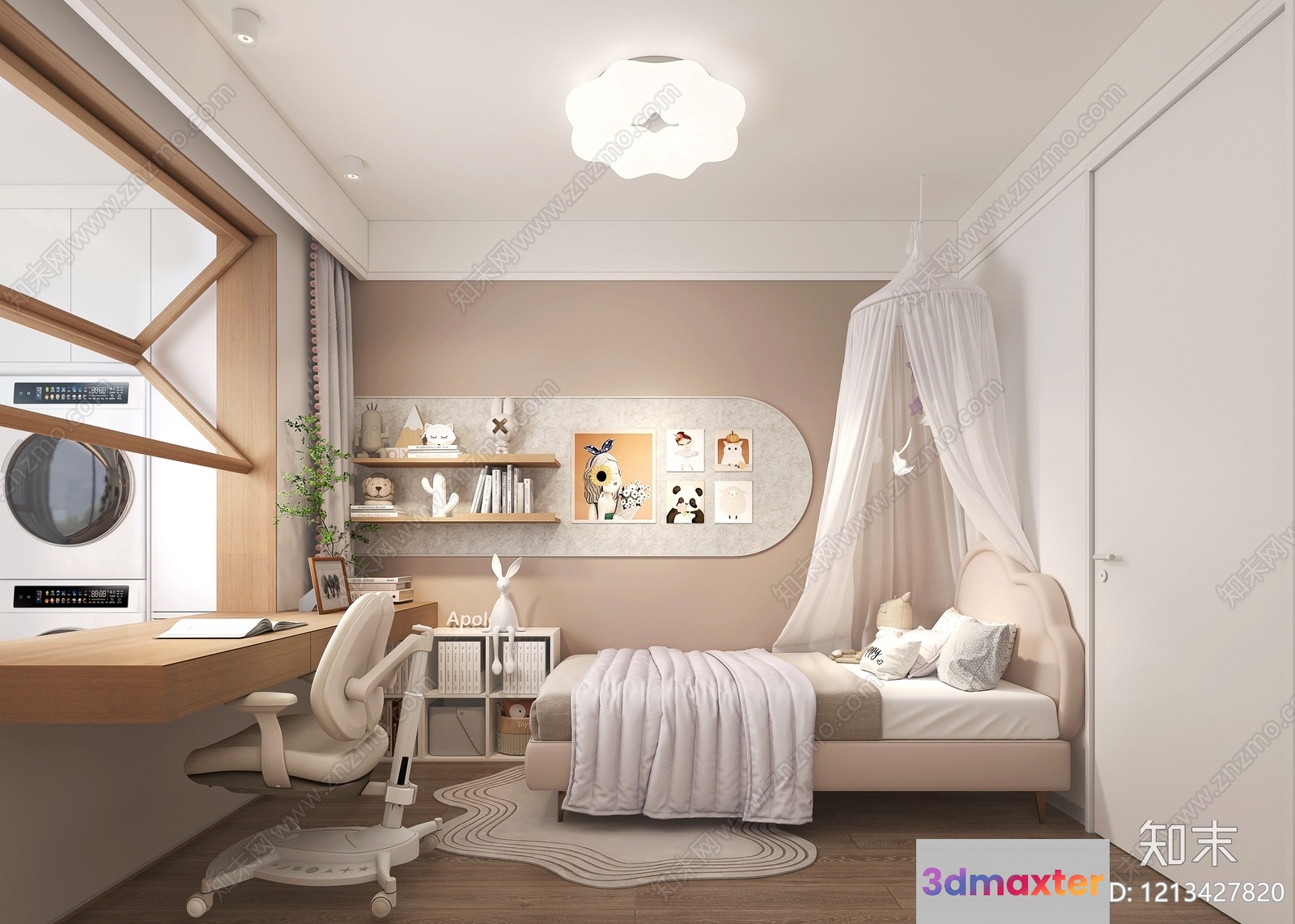Cozy Modern Bedroom 3D Model - 10425 - VRAY Render