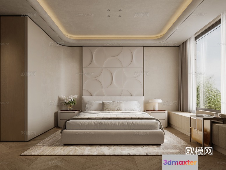 Modern Bedroom Design 3D Model - 21650 - CORONA Render