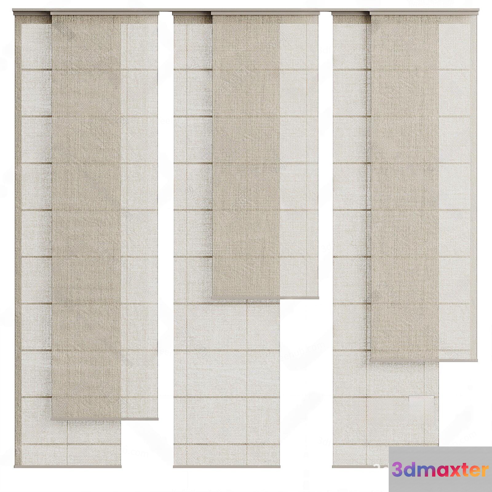 Neutral Window Treatments 3D Model - 21086 - VRAY Render
