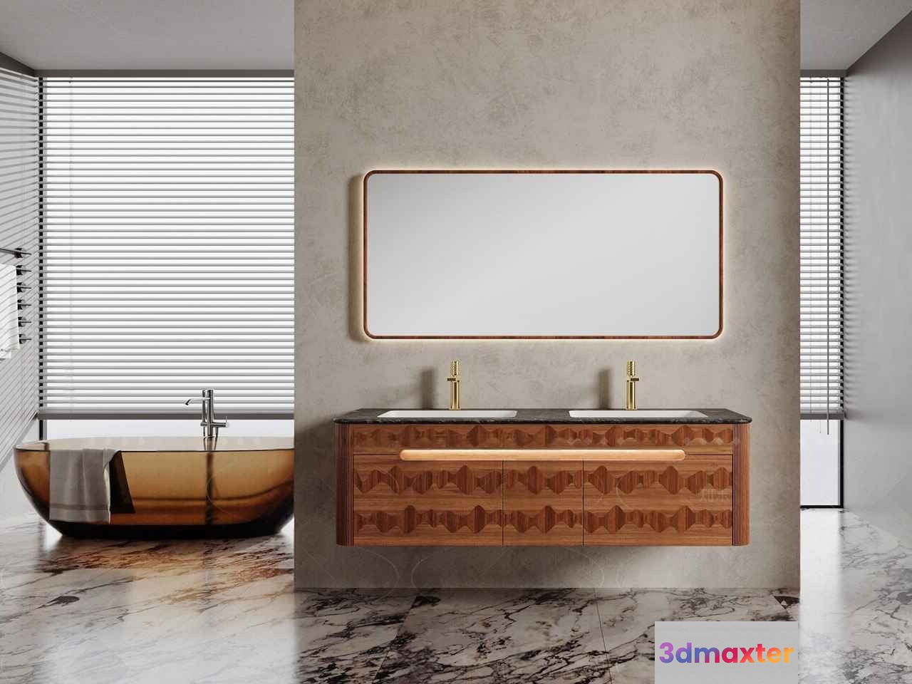 Modern Bathroom Vanity 3D Model - 4696 - VRAY Render