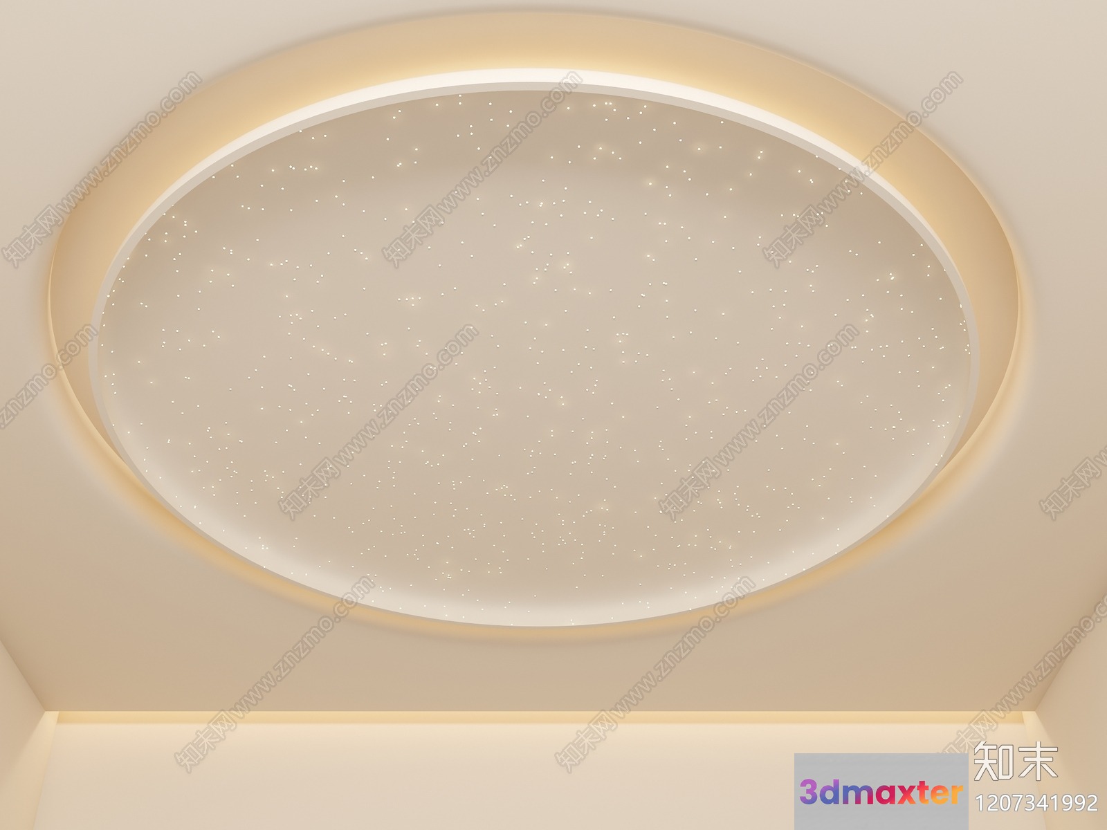 Modern Oval-Shaped Ceiling Light Fixture 3D Model - 921 - VRAY Render