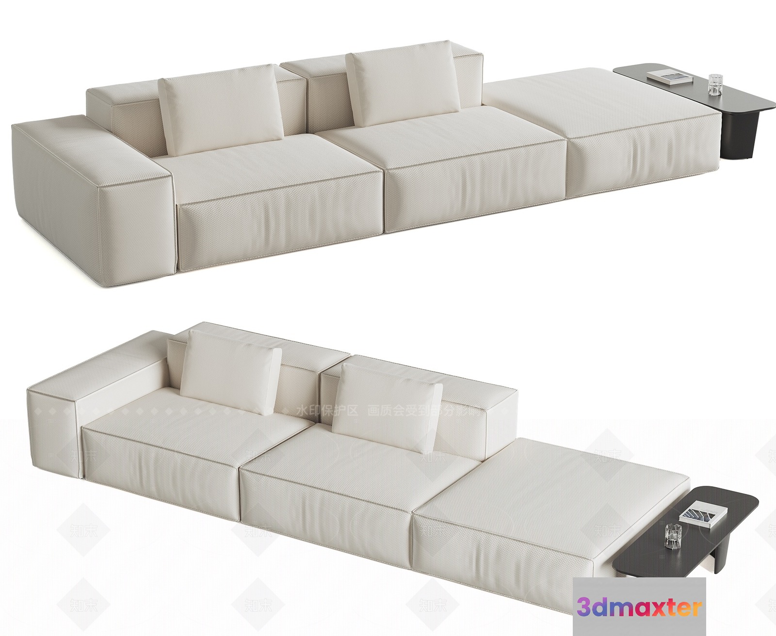 Modern White Couch 3D Model - 8916 - CORONA Render