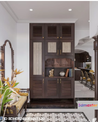 Modern Wooden Cabinet 3D Model - 497 - VRAY Render