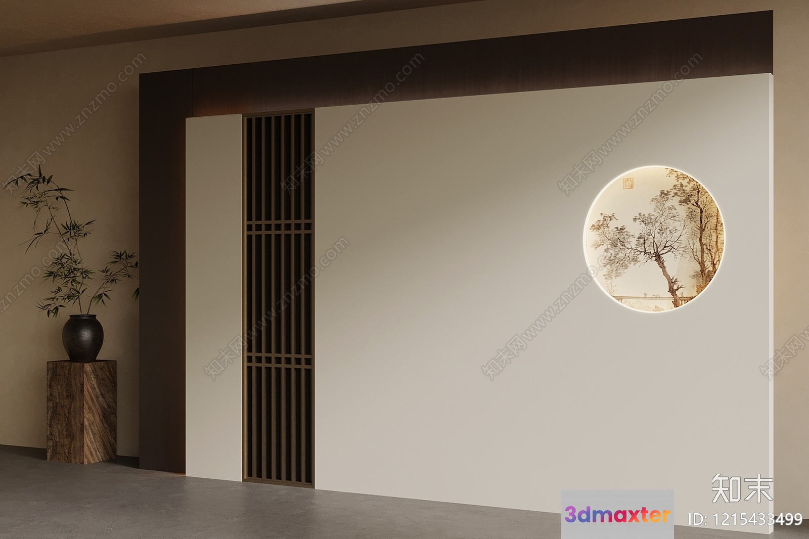 Modern Asian-Inspired Interior Design 3D Model - 13124 - VRAY Render