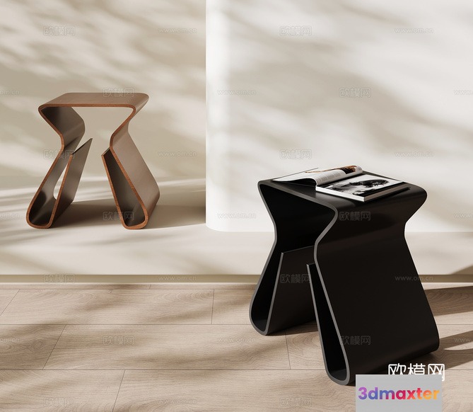 Modern Wooden Stools 3D Model - 16636 - VRAY Render