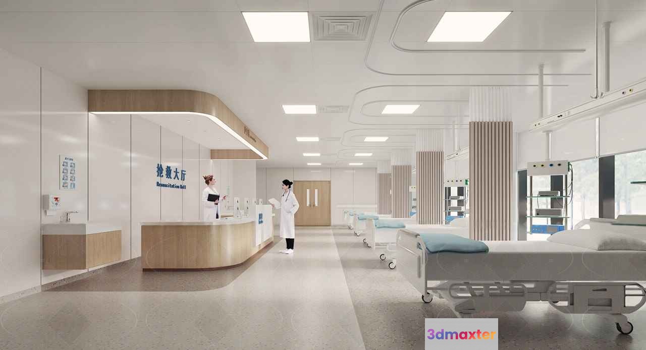 Modern Hospital Room 3D Model - 6729 - VRAY Render