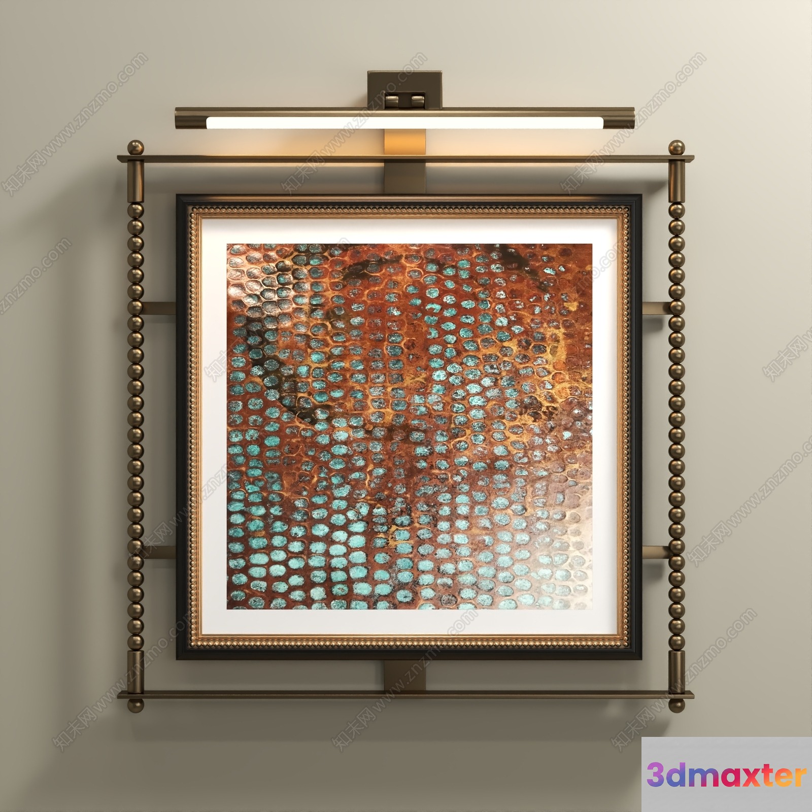 A Gold Light Fixture 3D Model - 16889 - VRAY Render
