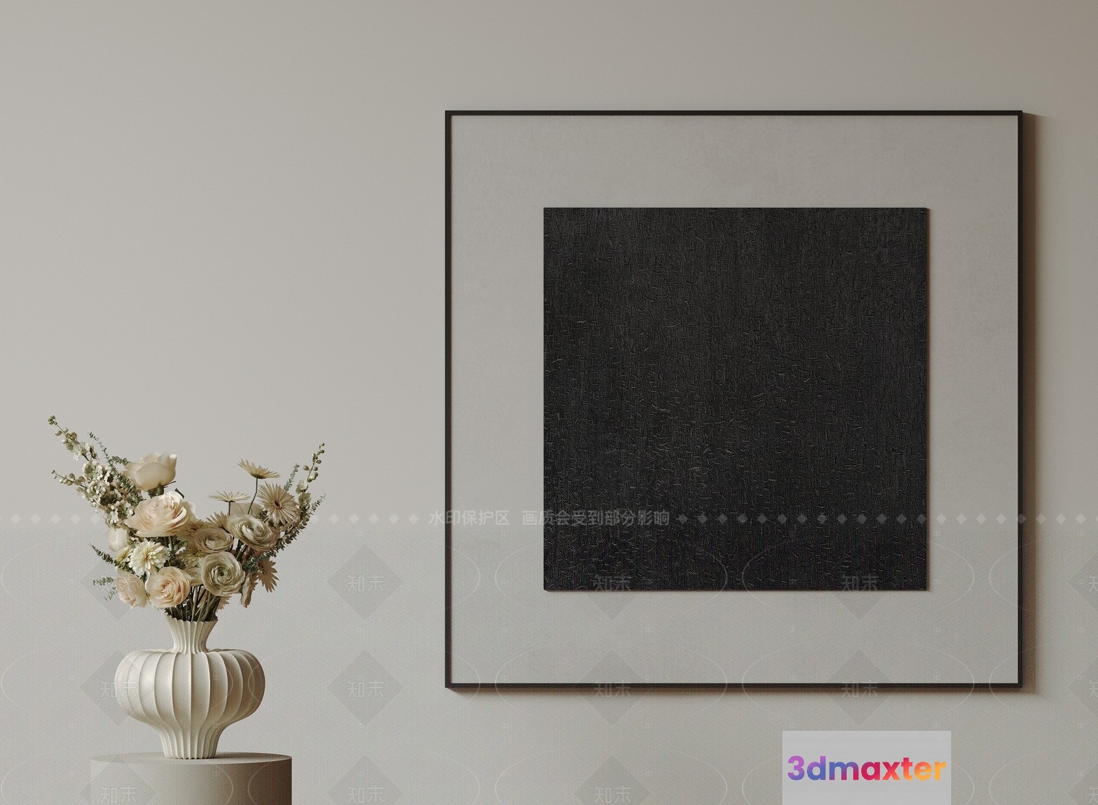 Simple Black Frame 3D Model - 335 - CORONA Render