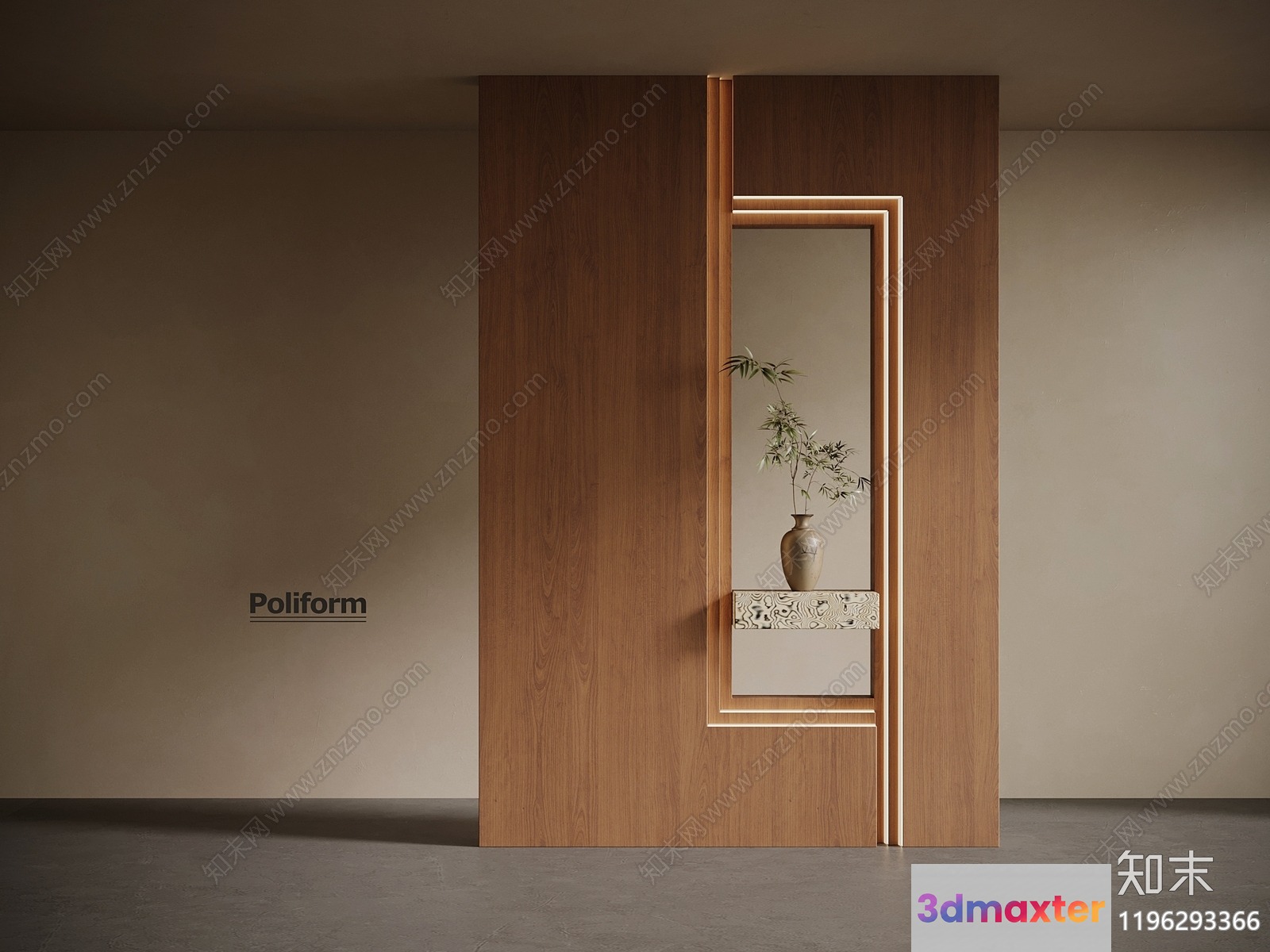 Modern Wooden Door 3D Model - 3117 - VRAY Render