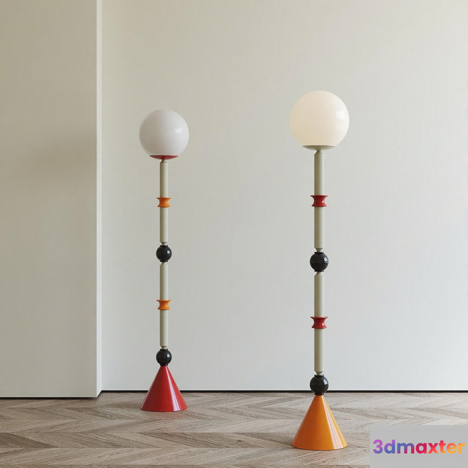 Abstract Floor Lamps 3D Model - 10418 - VRAY Render