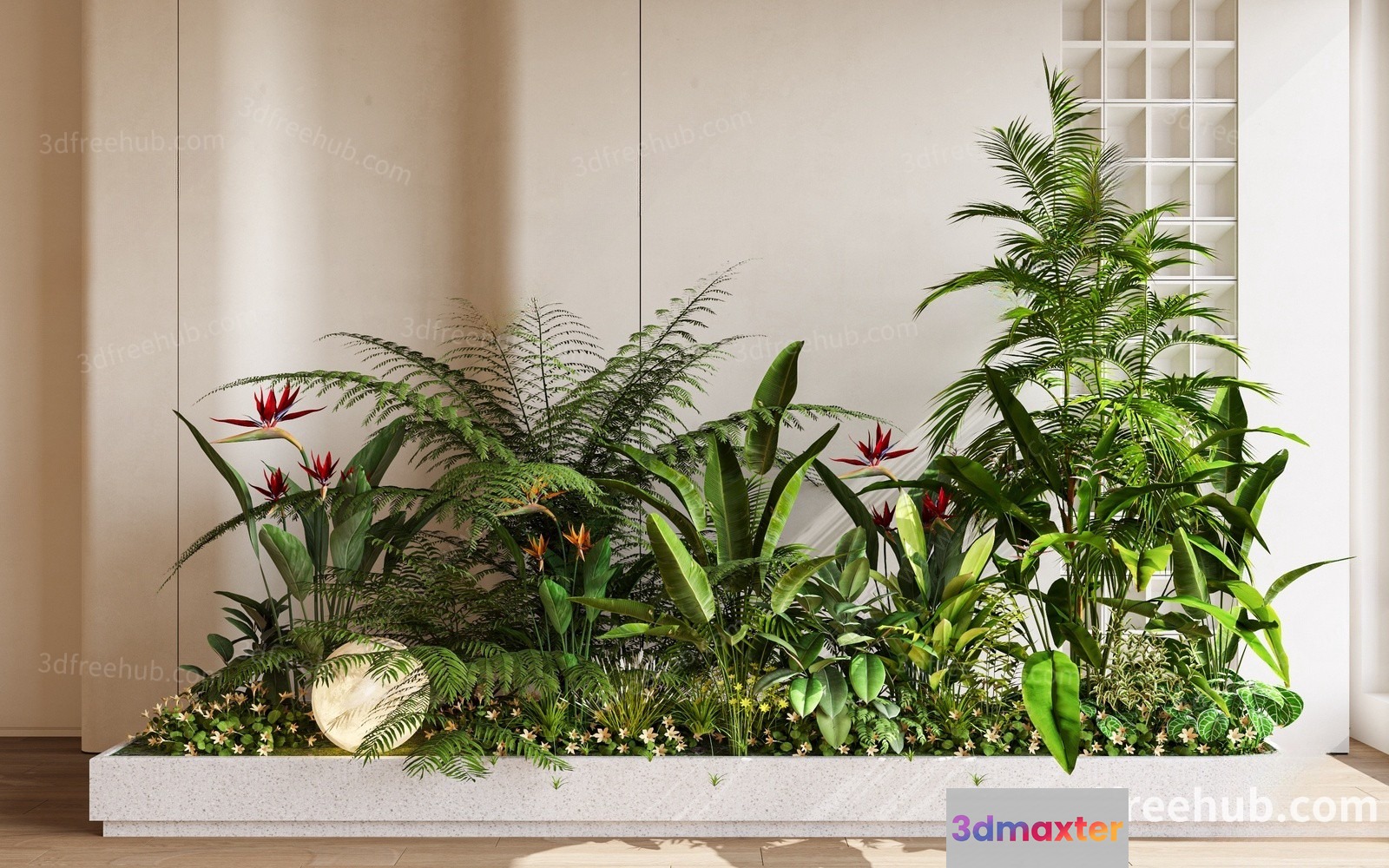 Tropical Indoor Garden 3D Model - 18704 - VRAY Render