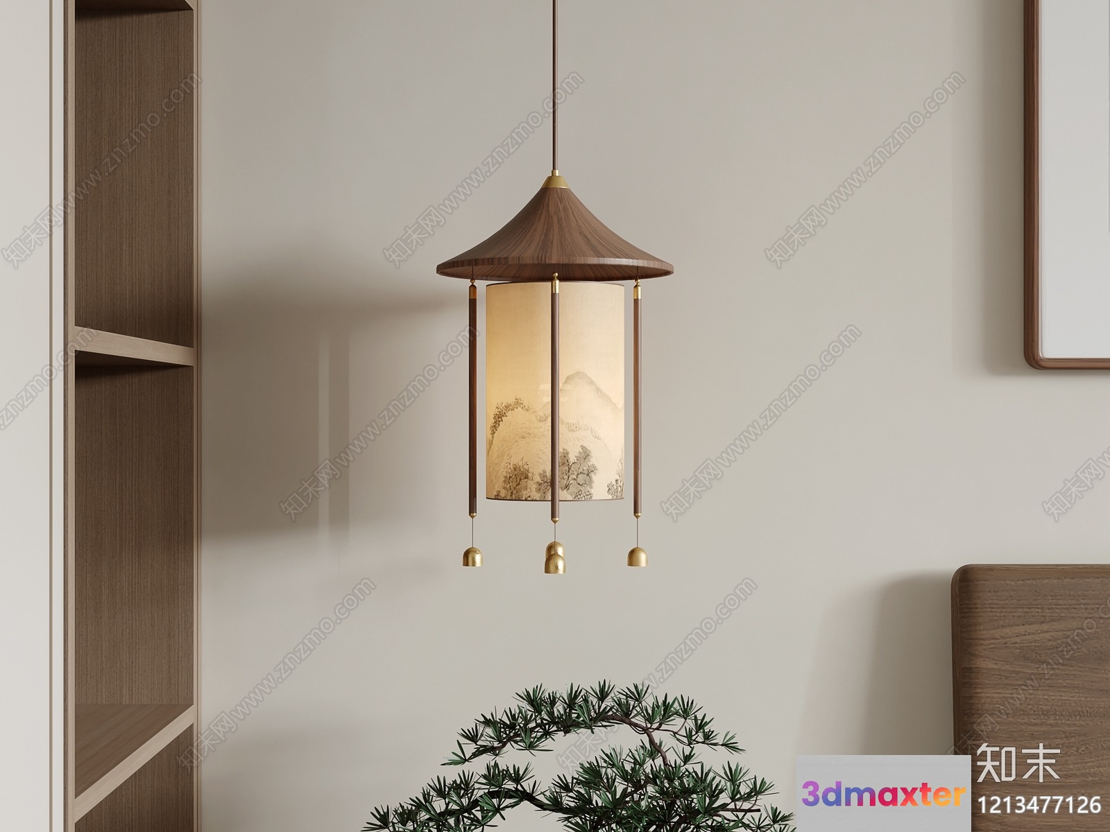 Wooden Light Fixture 3D Model - 5950 - VRAY Render