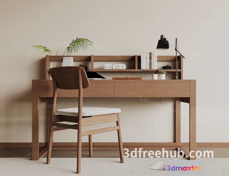 A Wooden Desk 3D Model - 22617 - VRAY Render