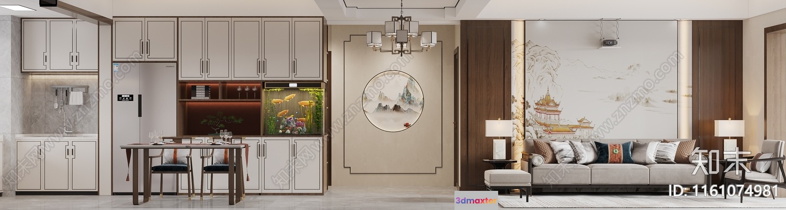 Modern Living Room 3D Model - 17704 - VRAY Render