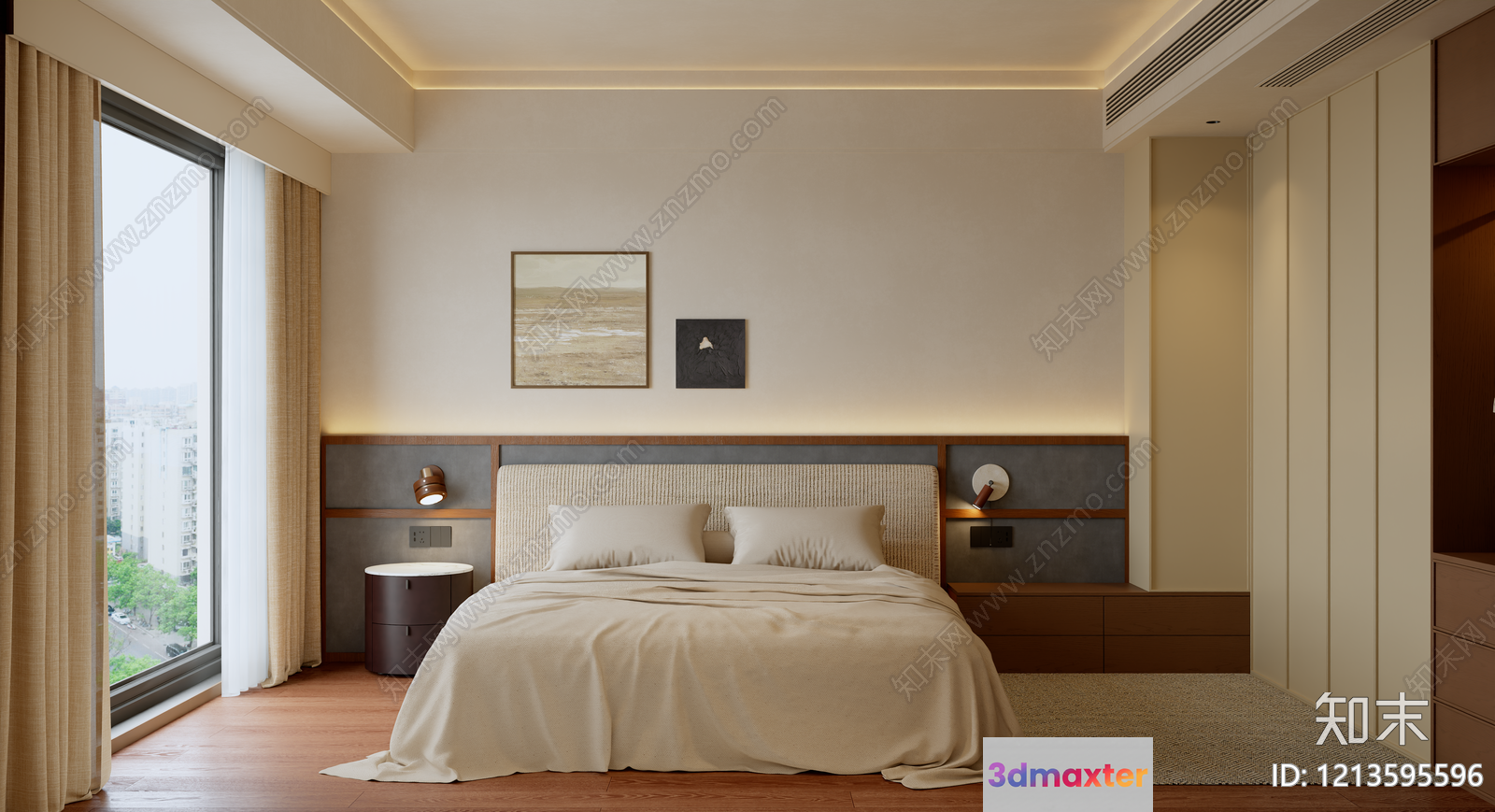 Cozy Bedroom 3D Model - 6335 - VRAY Render