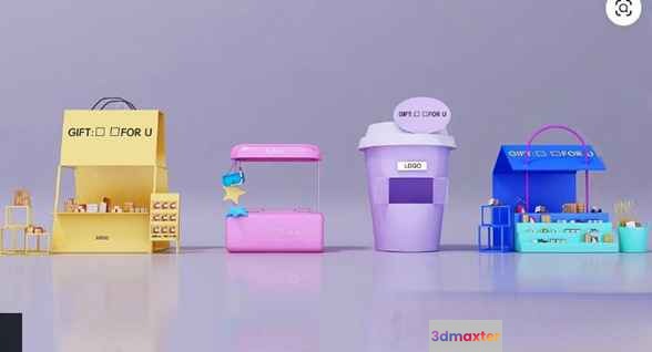 Miniature Gift Shops 3D Model - 11684 - VRAY Render
