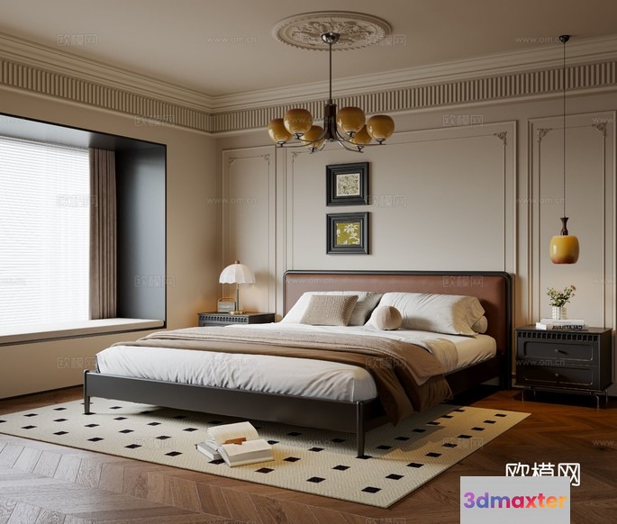A Modern Bedroom 3D Model - 10041 - VRAY Render