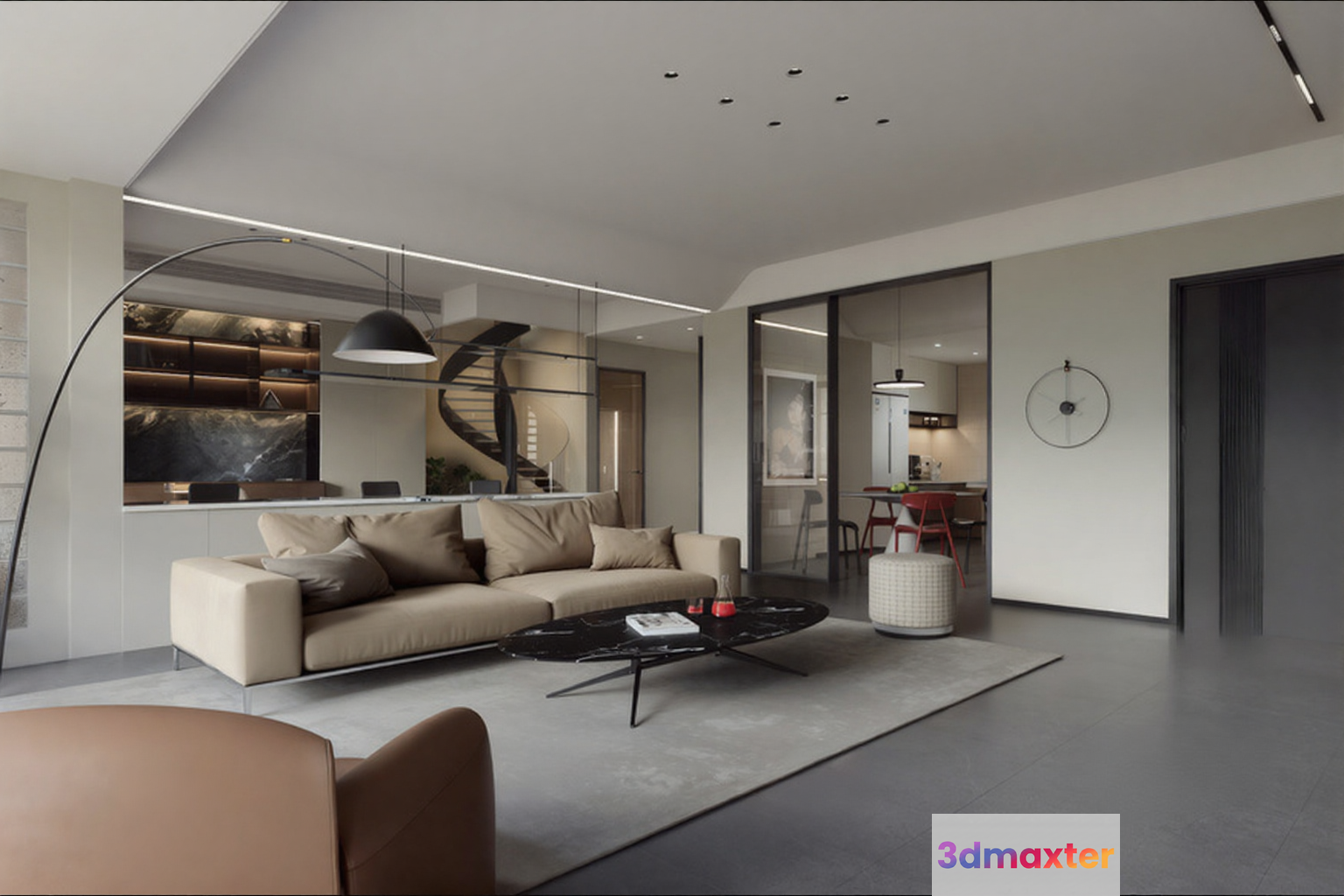Modern Living Room 3D Model - 12870 - CORONA Render
