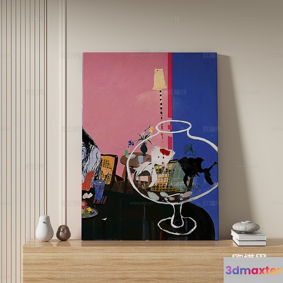 Modern Abstract Painting 3D Model - 12164 - VRAY Render