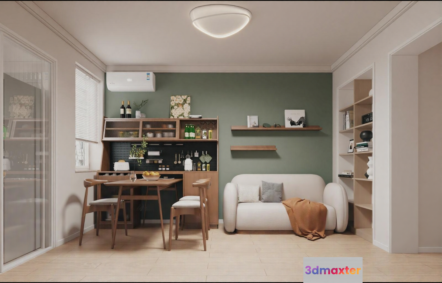 Modern Living Room 3D Model - 14083 - VRAY Render