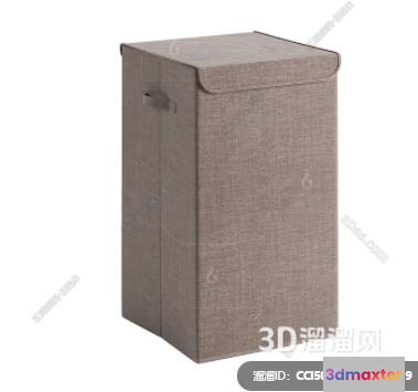 A Gray Fabric Laundry Hamper 3D Model - 239 - VRAY Render