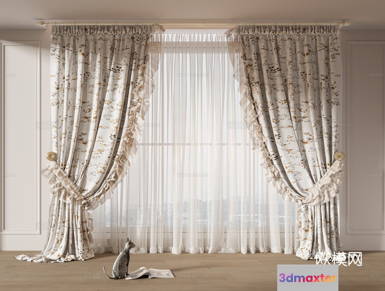 A Curtain 3D Model - 8062 - VRAY Render