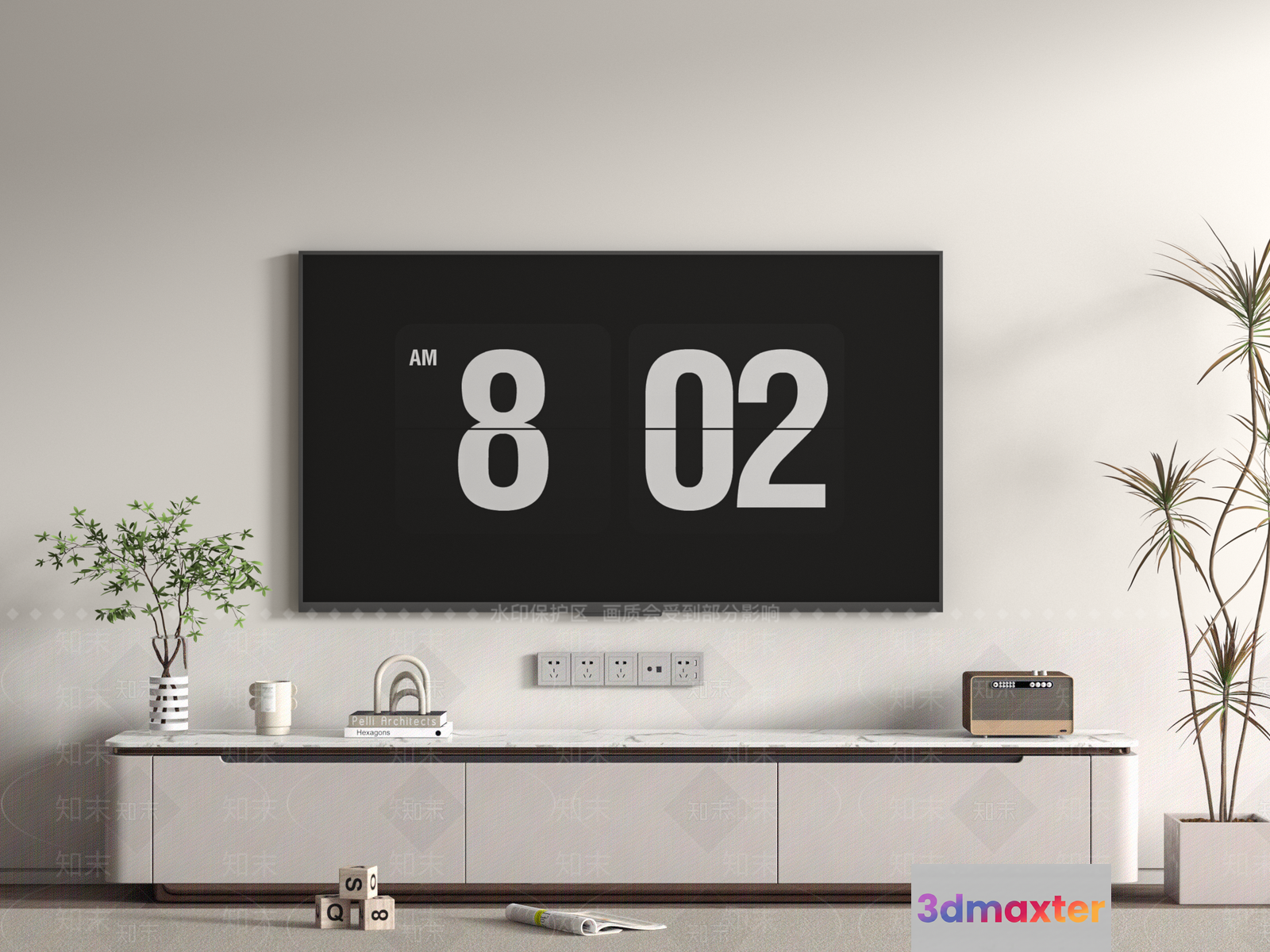 Modern Tv Stand 3D Model - 9035 - VRAY Render