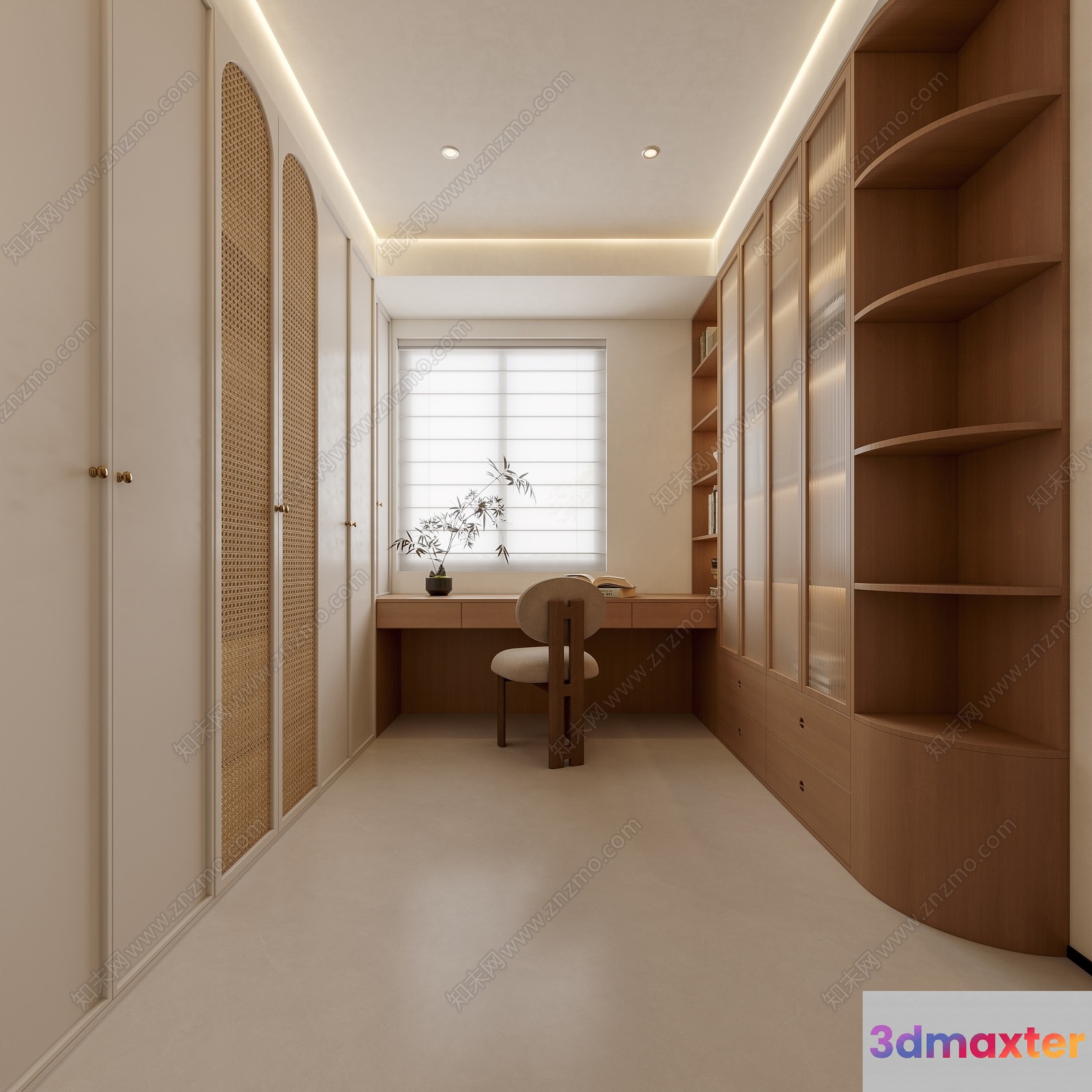 Modern Minimalist Office Space 3D Model - 478 - CORONA Render
