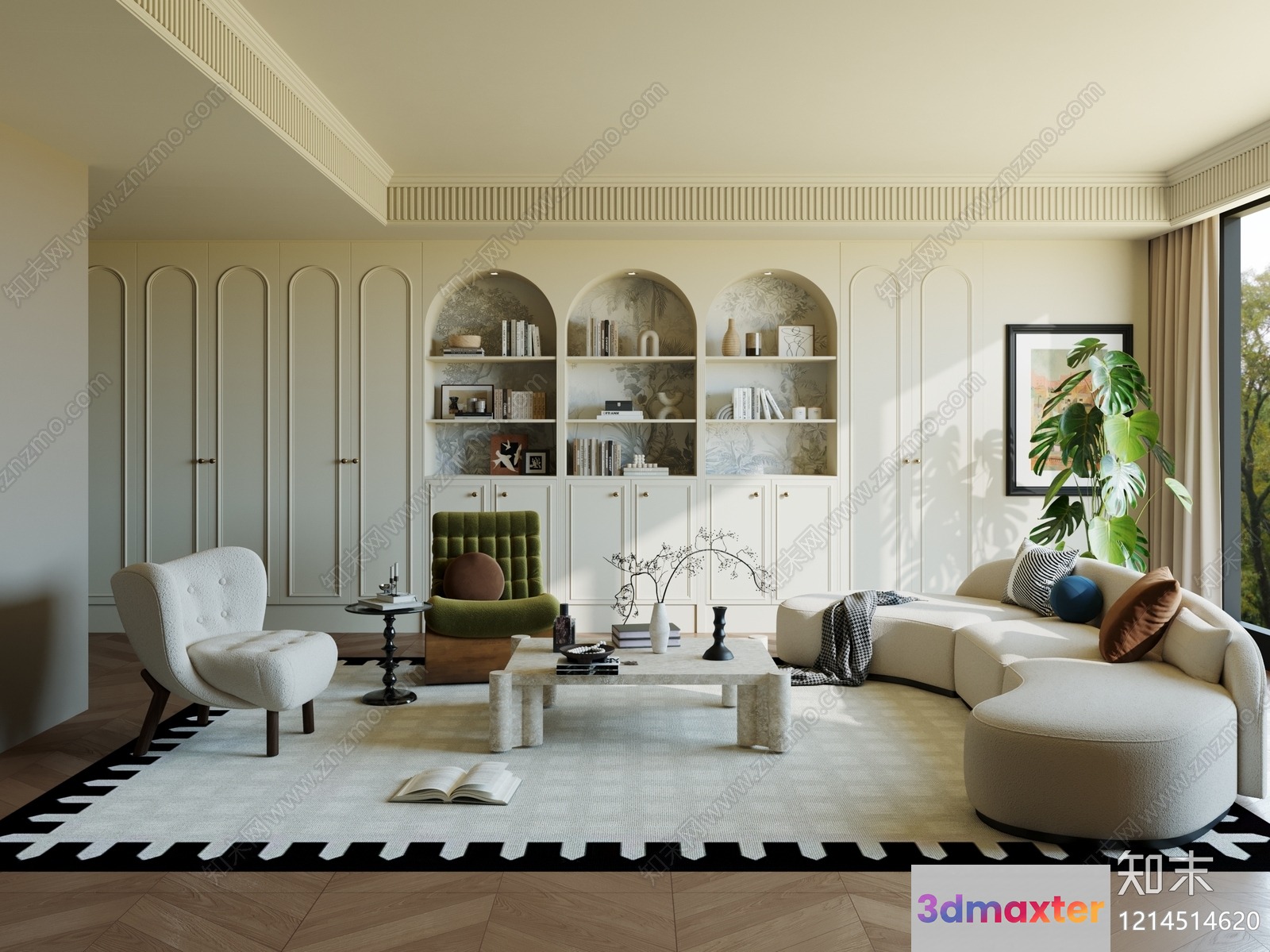 Modern Living Room 3D Model - 16845 - VRAY Render