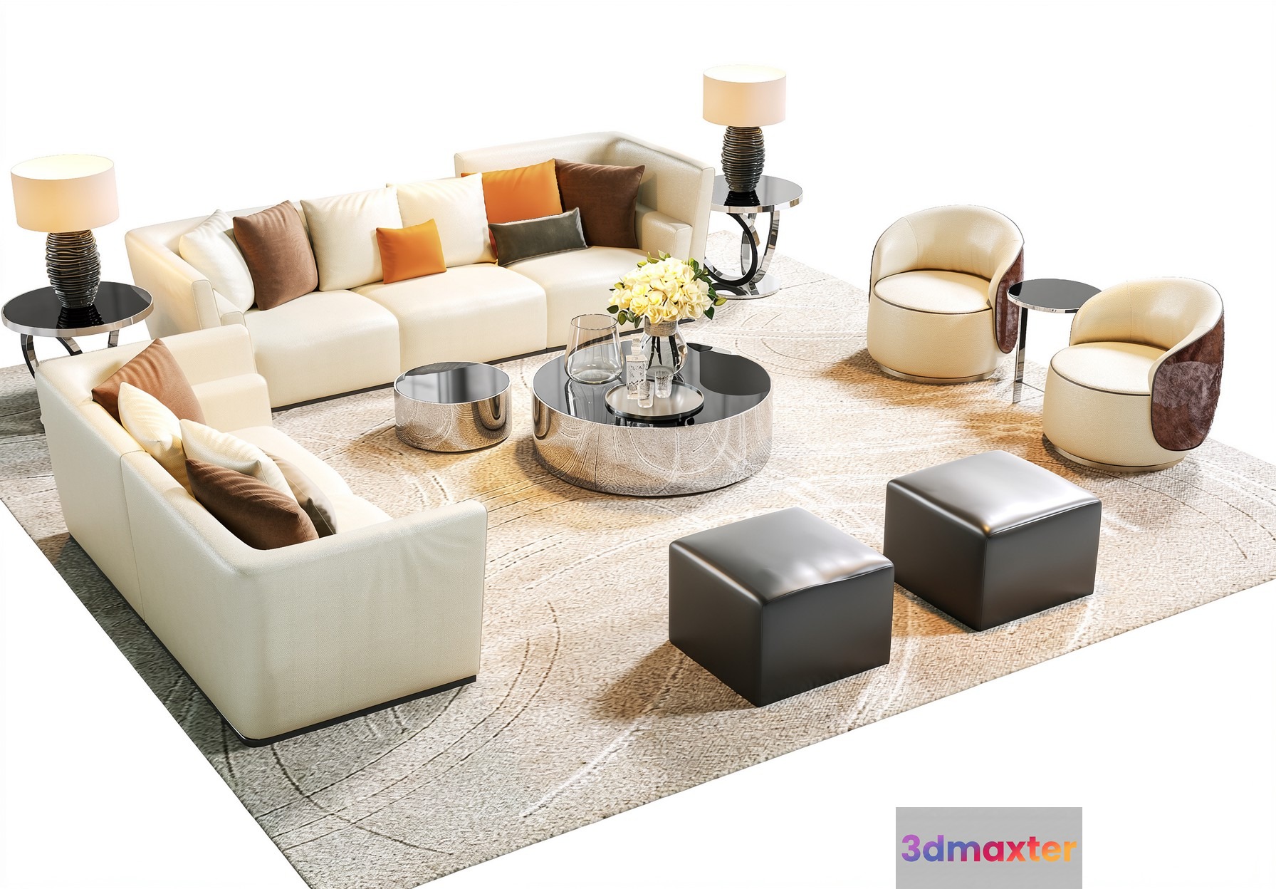Modern Living Room 3D Model - 18959 - VRAY Render