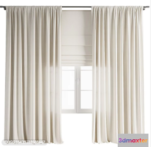 White Sheer Curtains 3D Model - 6297 - VRAY Render