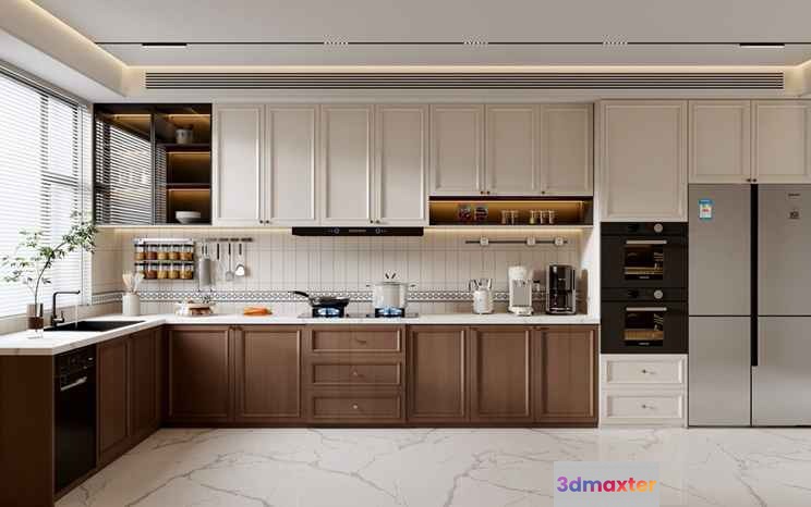 Modern Kitchen 3D Model - 14347 - VRAY Render