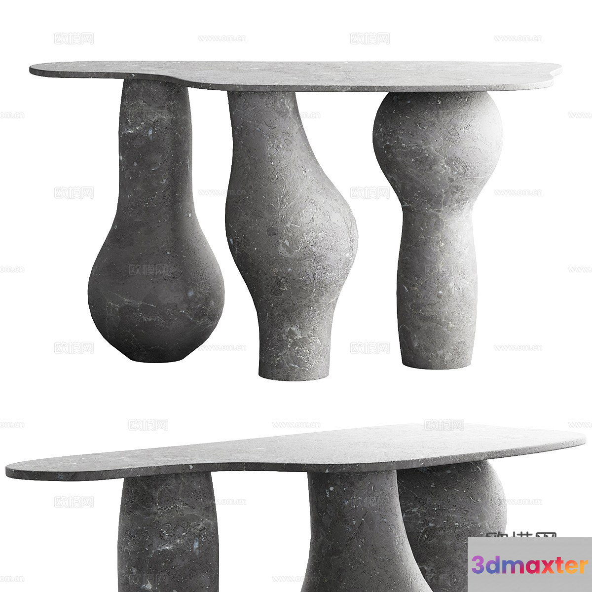 Modern Stone Console Table 3D Model - 16283 - VRAY Render