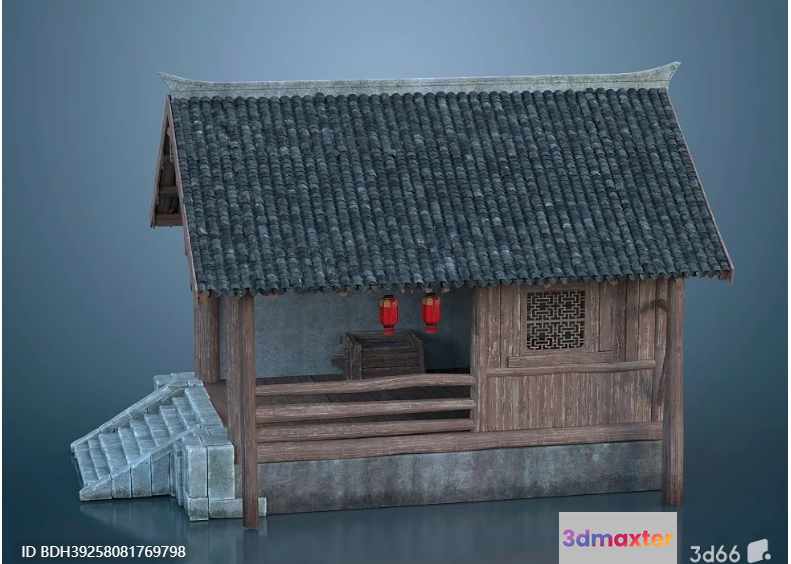 A Traditional Chinese-Style Building 3D Model - 9580 - VRAY Render