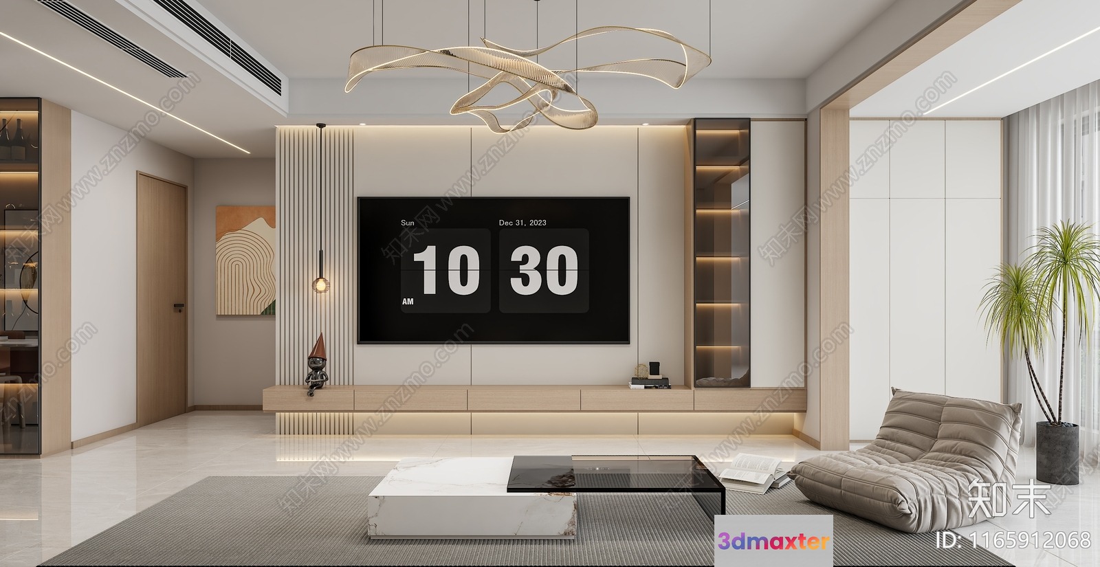 Modern Living Room 3D Model - 20690 - VRAY Render