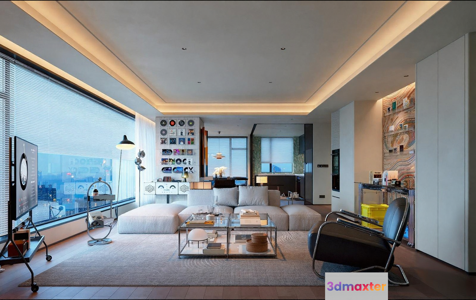 Modern Living Room 3D Model - 23674 - VRAY Render