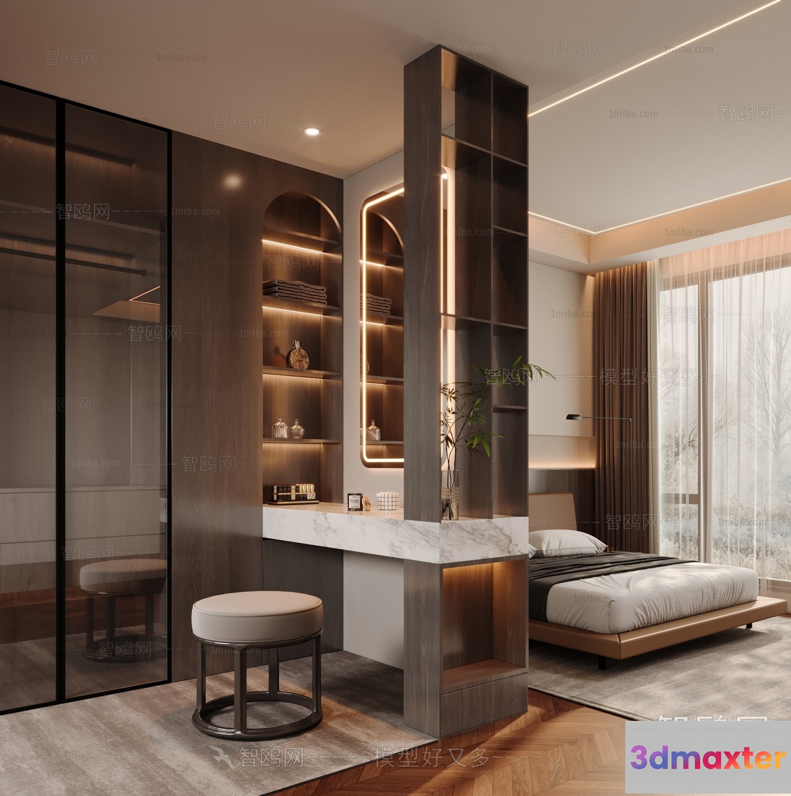 Modern Bedroom Design 3D Model - 11812 - VRAY Render