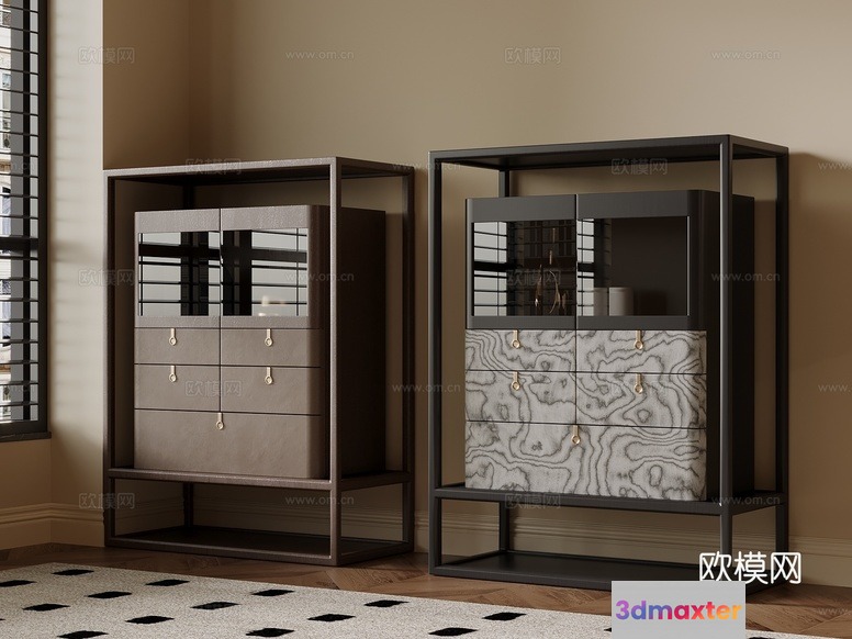 Modern Dresser Set 3D Model - 14931 - VRAY Render